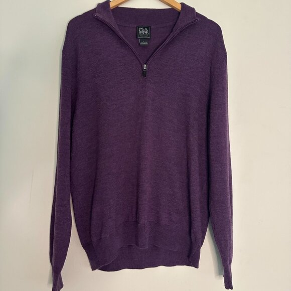 Jos. A. Bank Traveler 1/4 Zip Pullover Sweater 100% Merino Wool - XL - Picture 1 of 4